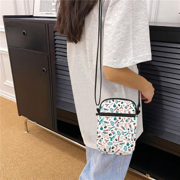 Waterproof Canvas Crossbody Bag for Dog Lovers - Easy to Carry and Clean - Picture 3 of 8